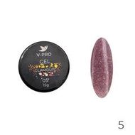 05Гель UV моделирующий V-PRO Glamour 15g со светоотраж.частичками