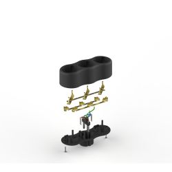 Разветвитель электрический ЭРА SPx-3e-B на 3 розетки с заземлением 16А черный