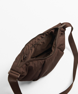 OYSHO Стеганая мини-сумка с плечевым ремнем, коричневый