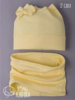 Шапка для девочки осенняя с ушками и снуд