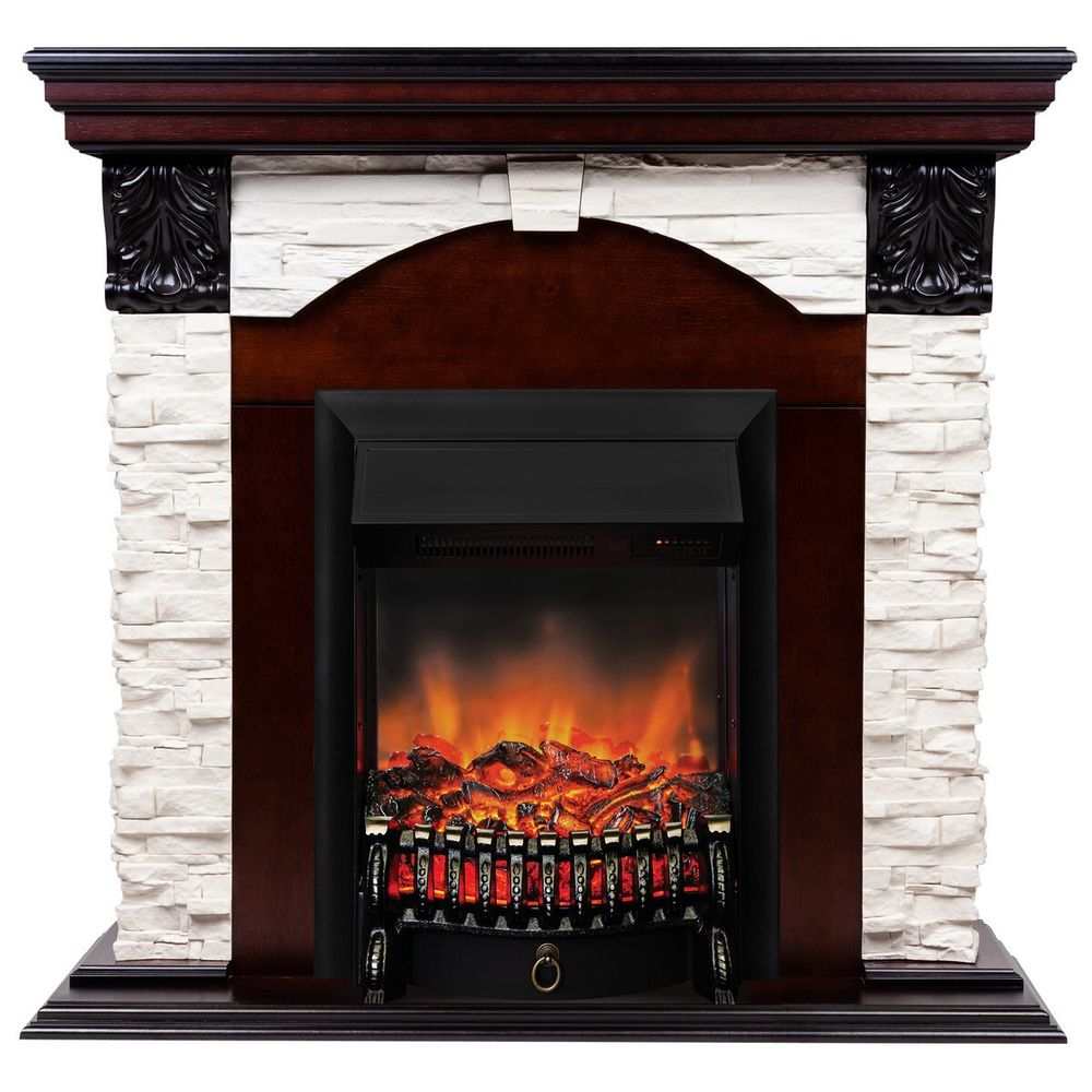 Электрокамин RealFlame Dublin Lux AO античный дуб с очагом Fobos Lux Black RC