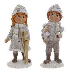 GAEM Фигурка декоративная "Мальчик/Девочка", L8 W7 H18 см, 2в.