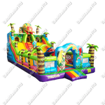 Коммерческий надувной батут "Хамелеон и динозавры" 18*9*7 м