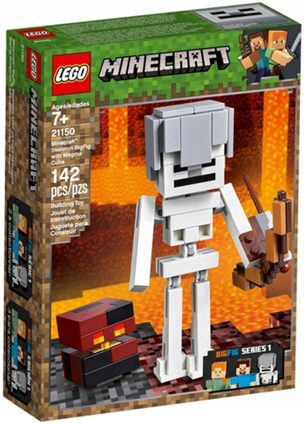 Конструктор LEGO Minecraft 21150 Большая фигурка: Скелет с кубом магмы