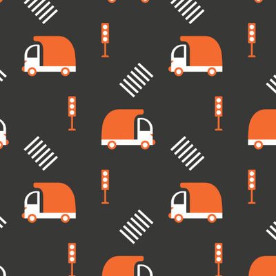 Buy baby fabric car truck black orange