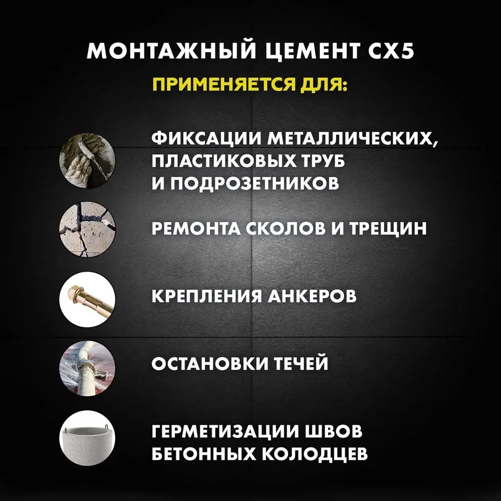 Цемент монтажный и водоостанавливающий ЦЕРЕЗИТ CX 5 2 кг