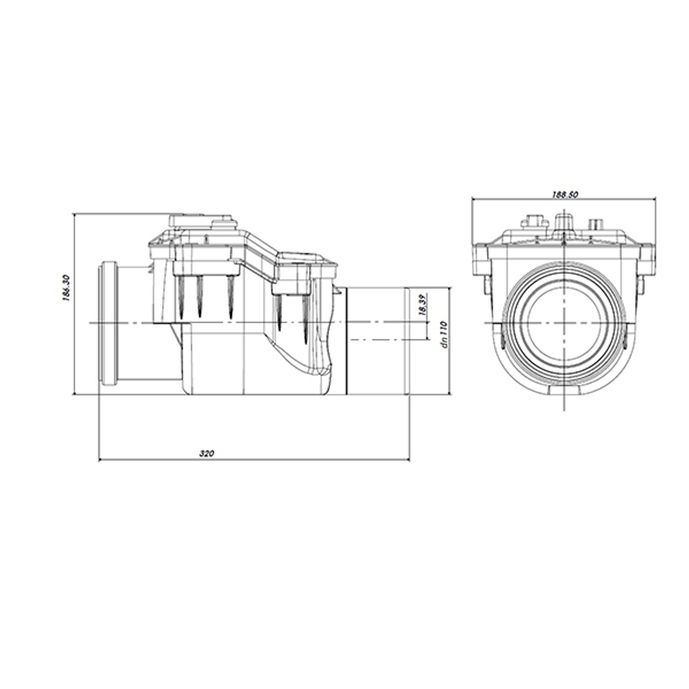 110 Обратный клапан Политэк наруж.
