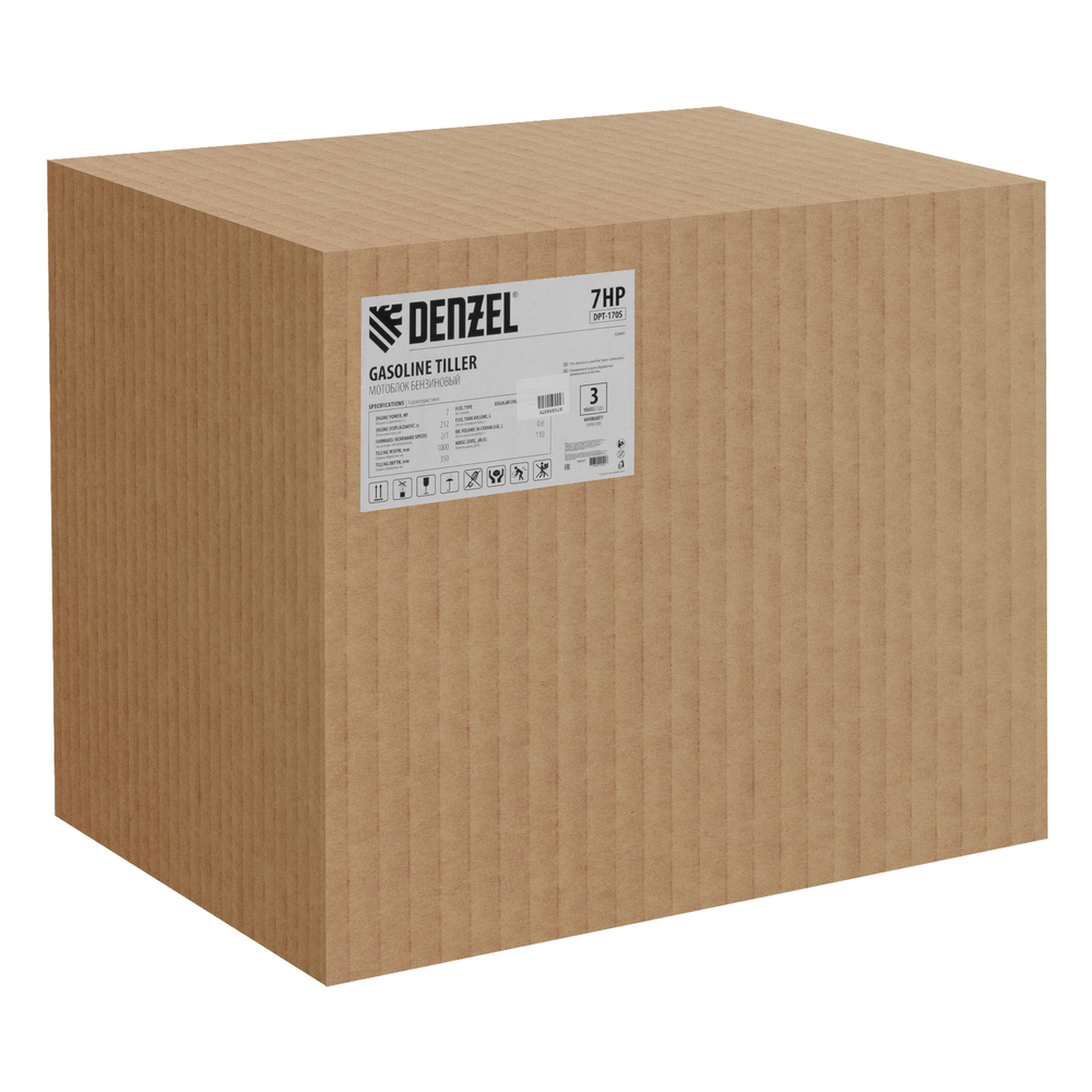 Мотоблок DPT-170S, 7 л.с., ремен.сцеп, фрез 3х4, ШОМ, передачи 2В/1Н Denzel
