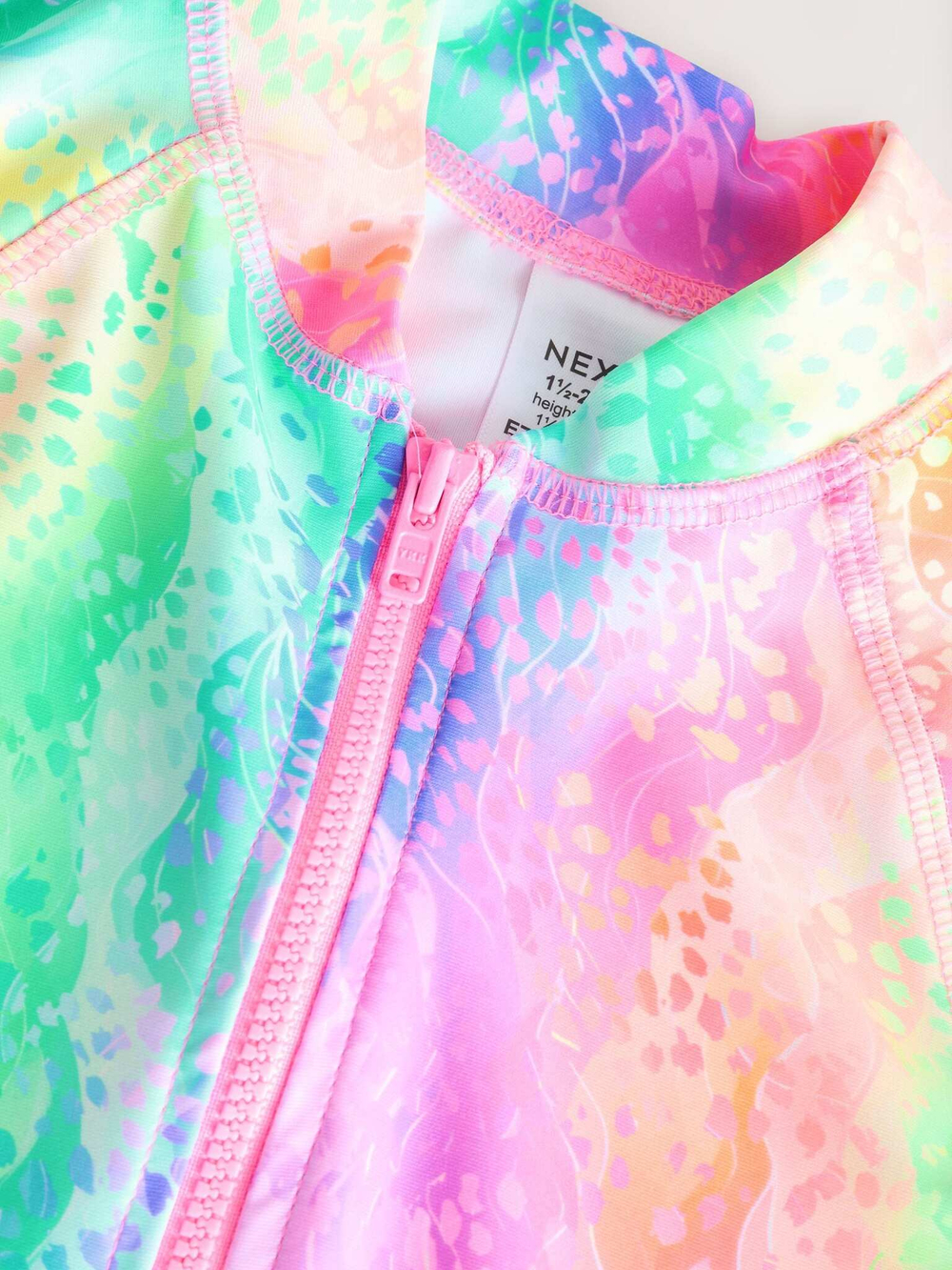 Купальник слитный на молнии для девочки Next E77-698, Розовый, Голубой