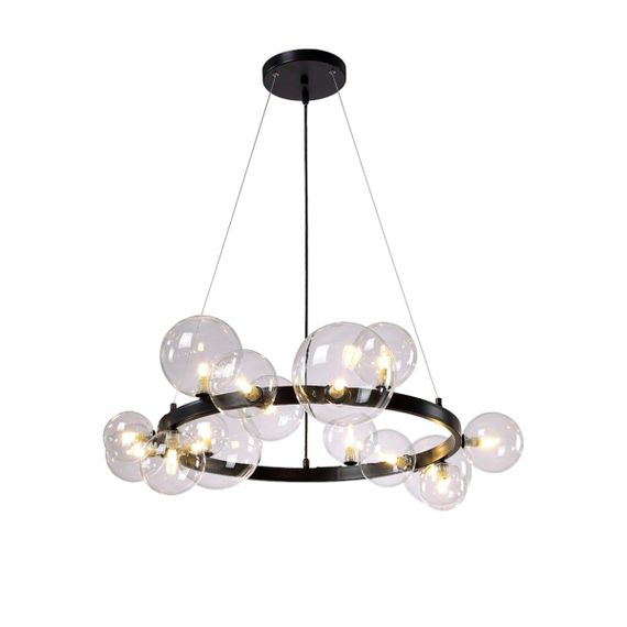 Подвесная люстра Crystal Lux Agata SP15 V2 Black/Transparente