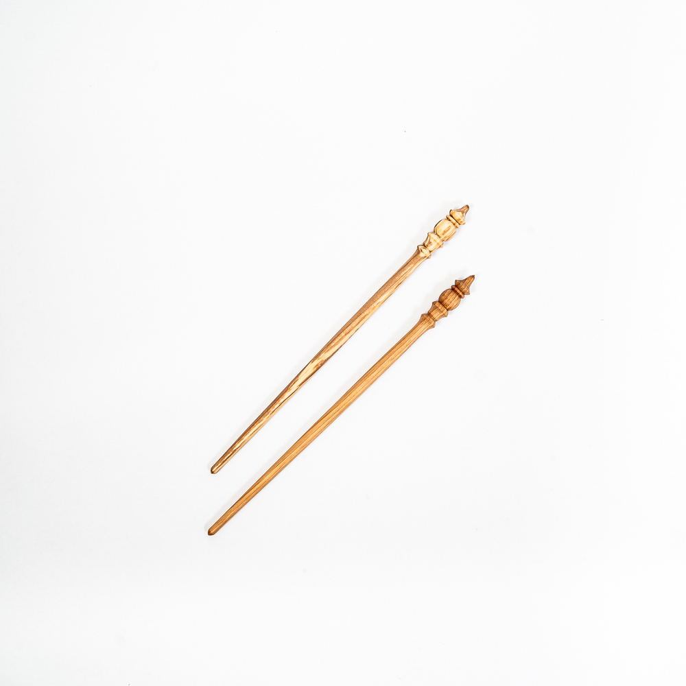 Деревянные заколки-шпильки для волос из вишни, набор из двух штук H19