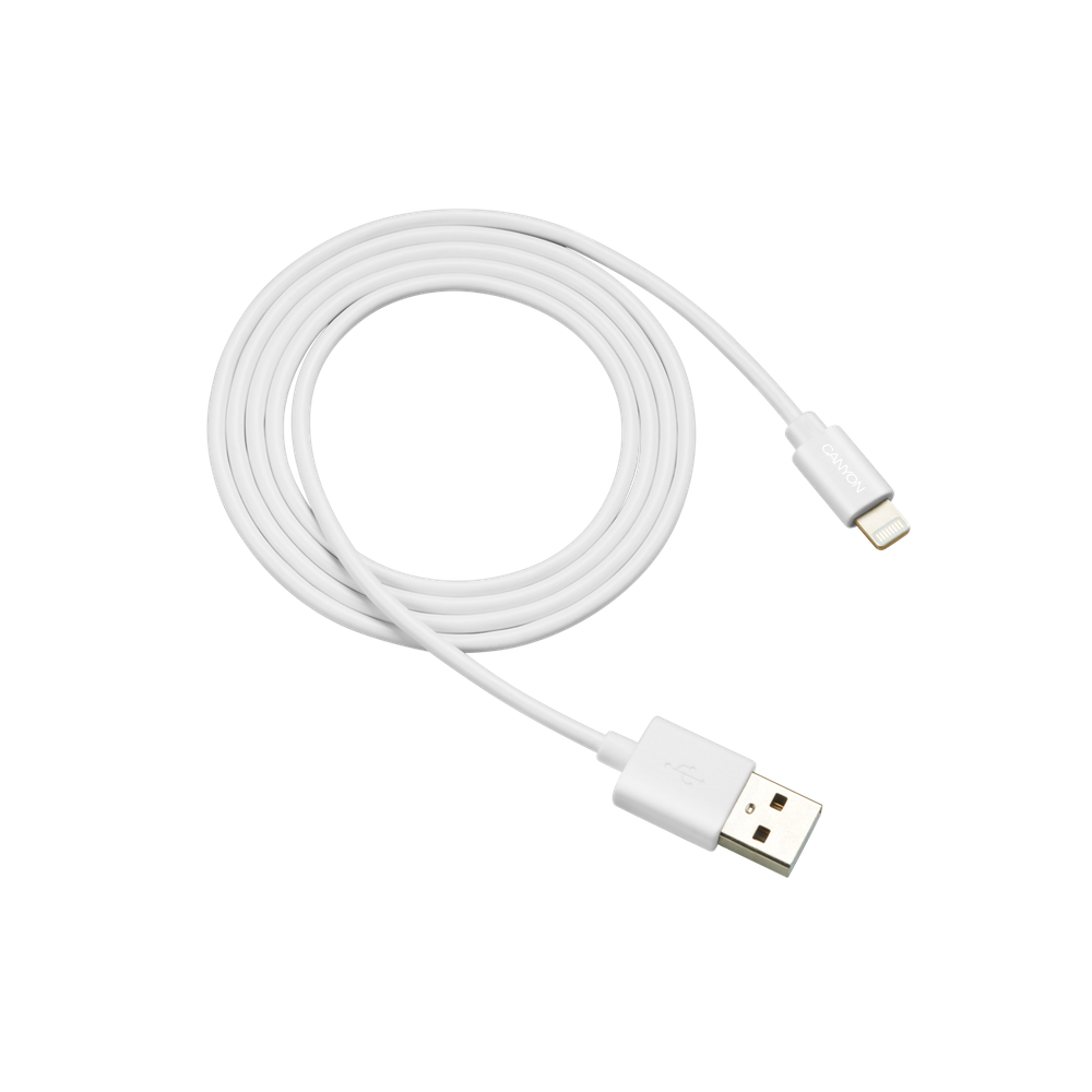 Canyon CNS-MFICAB01W Ultra-compact MFI Cable, certified by Apple, 1M length, 2.8mm , Whi Кабель USB