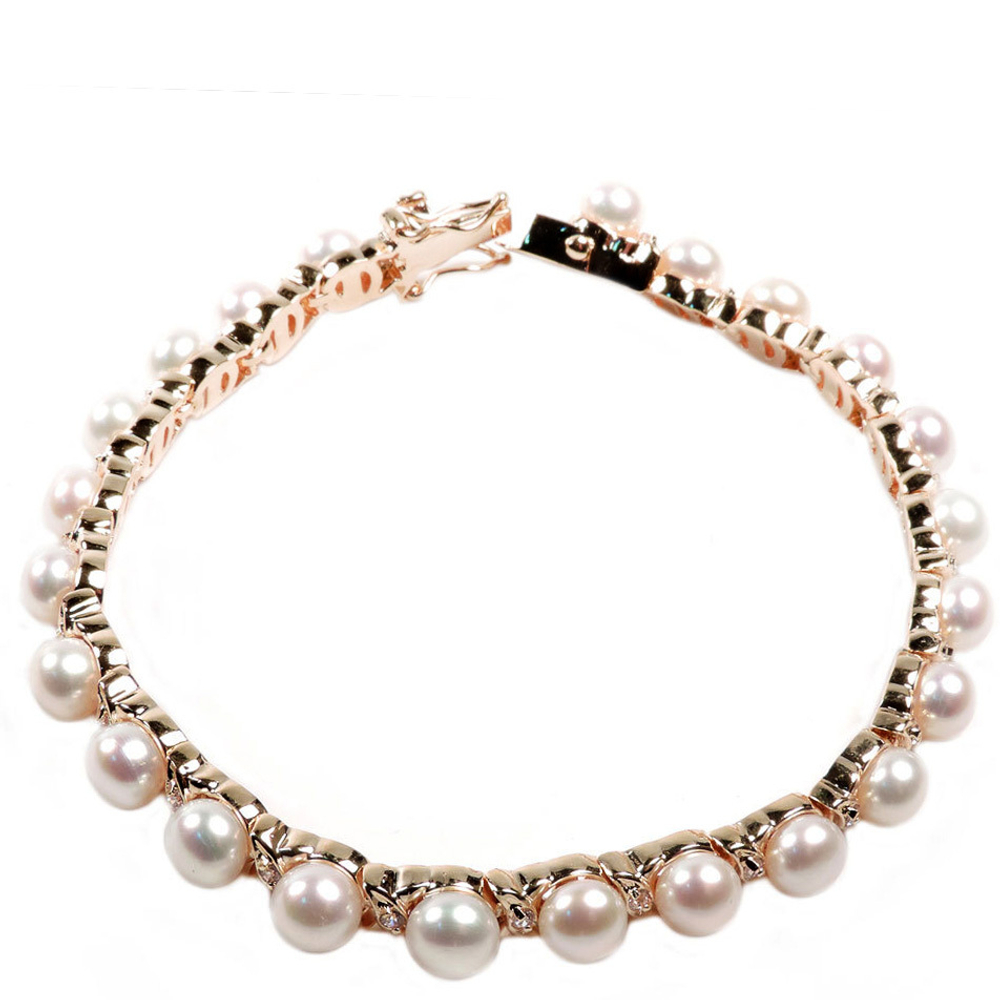 Браслет "Классика" жемчуг, фианит