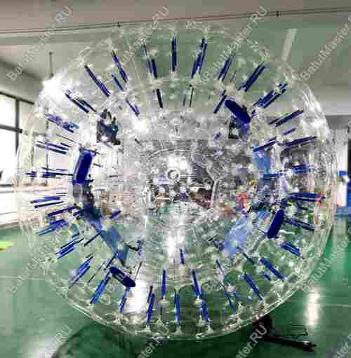 Светящийся зорб "Вселенная" ТПУ, диаметр 3 м, синие стропы