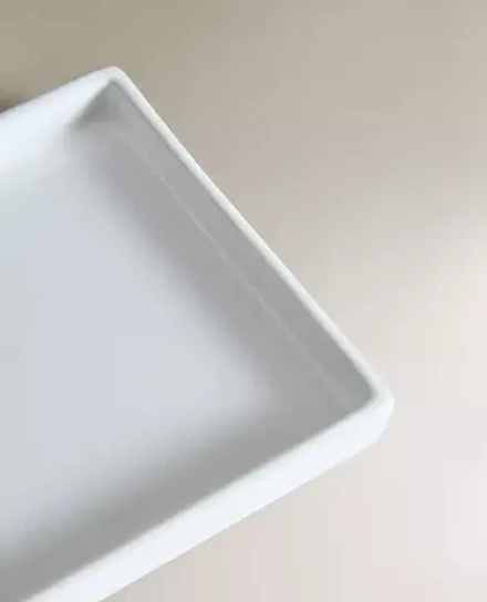 ZARA HOME ПОДНОС ИЗ БЕЛОГО ФАЯНСА ДЛЯ ВАННОЙ, БЕЛЫЙ