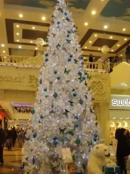 Интерьерная искусственная елка Рублевская белая 7 м., ствольная, ПВХ, Green Trees (GT7RUPVCW)