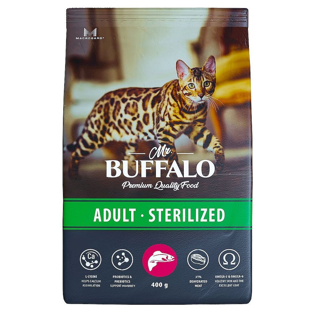 Mr.Buffalo STERILIZED 0,4кг (лосось) д/кошек B118