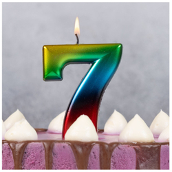 Свечи-цифры Радуга 8 см