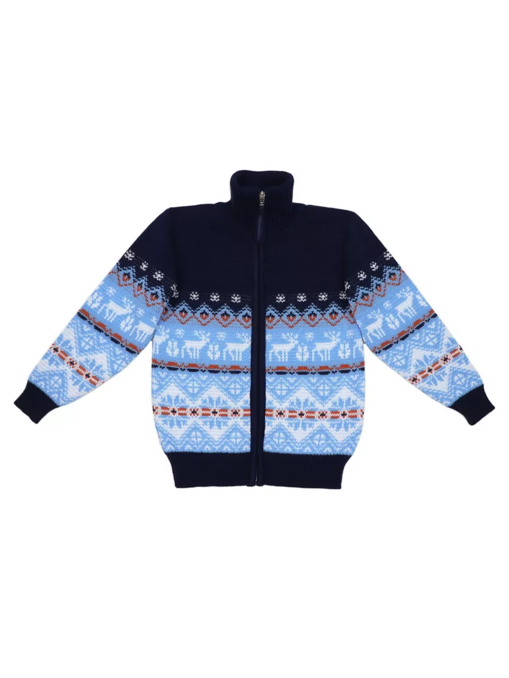 Кофта вязаная на молнии "Северное сияние"