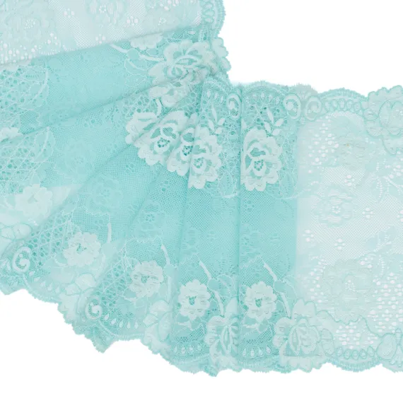 Кружево эластичное ментол 22 см, Китай