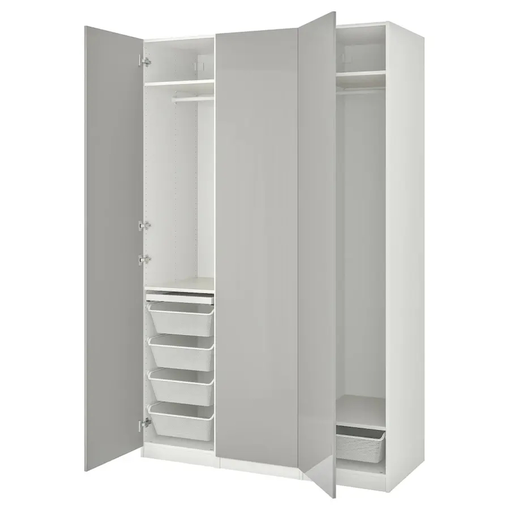 Платяной шкаф - PAX/FARDAL IКЕА/ ПАКС/ФАРДАЛЬ ИКЕА, 200х60х236 см, светло-серый