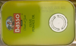 Оливковое масло BASSO Pomace Для жарки Рафинированное 3 литра в жестяной банке-канистре Италия