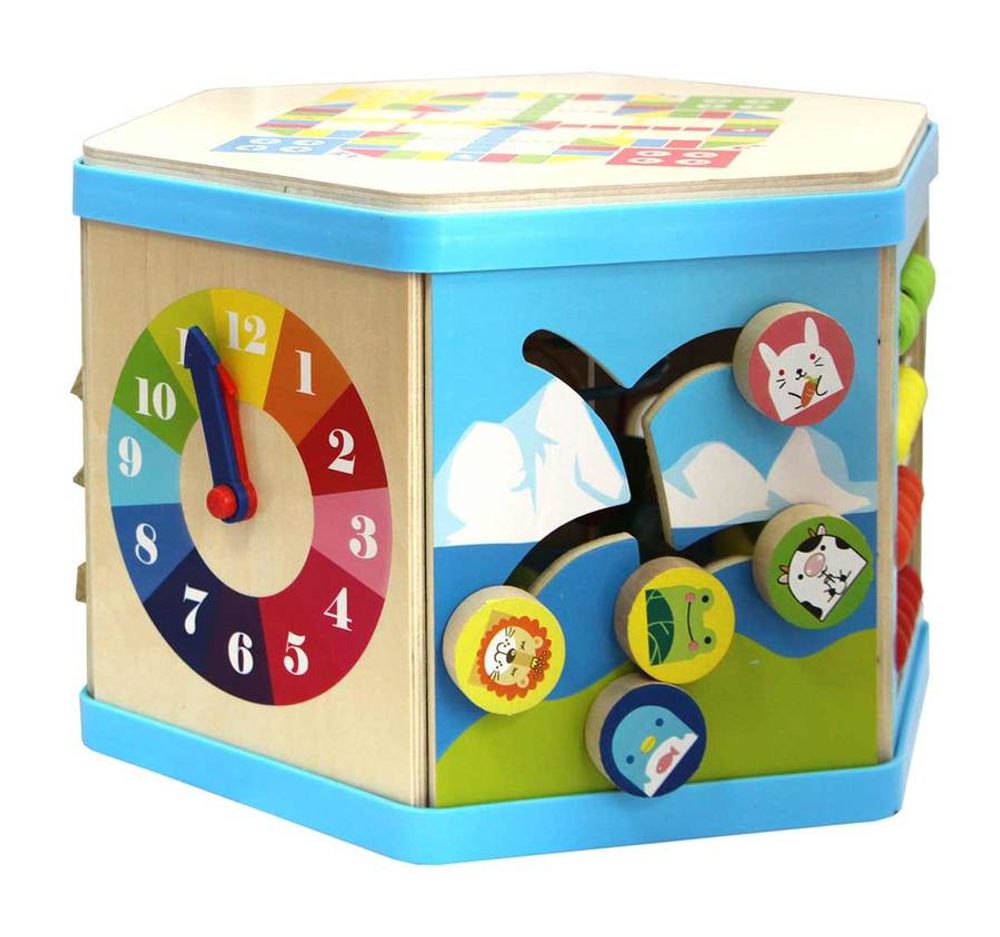 Деревянный куб-лабиринт 7 в 1