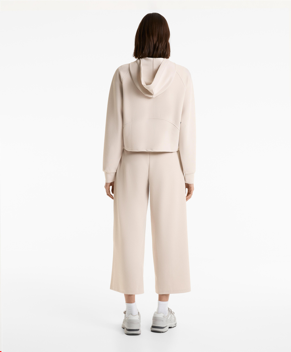 OYSHO Брюки широкого кроя в рубчик, норка