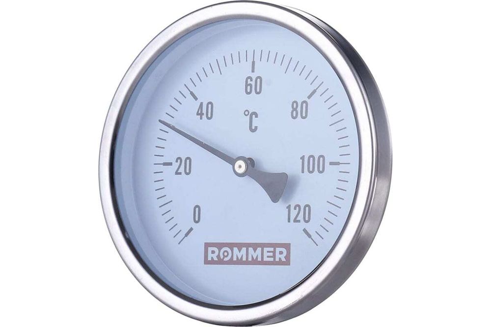 Термометр 63мм. 0-120 С гильза 100 мм 1/2 ROMMER  5221