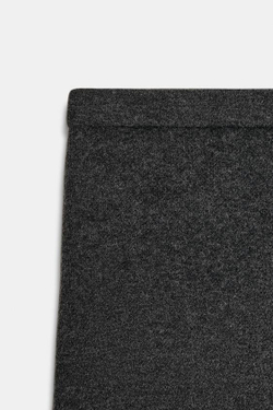 ZARA ТРИКОТАЖНАЯ ЮБКА МИДИ, СЕРЫЙ