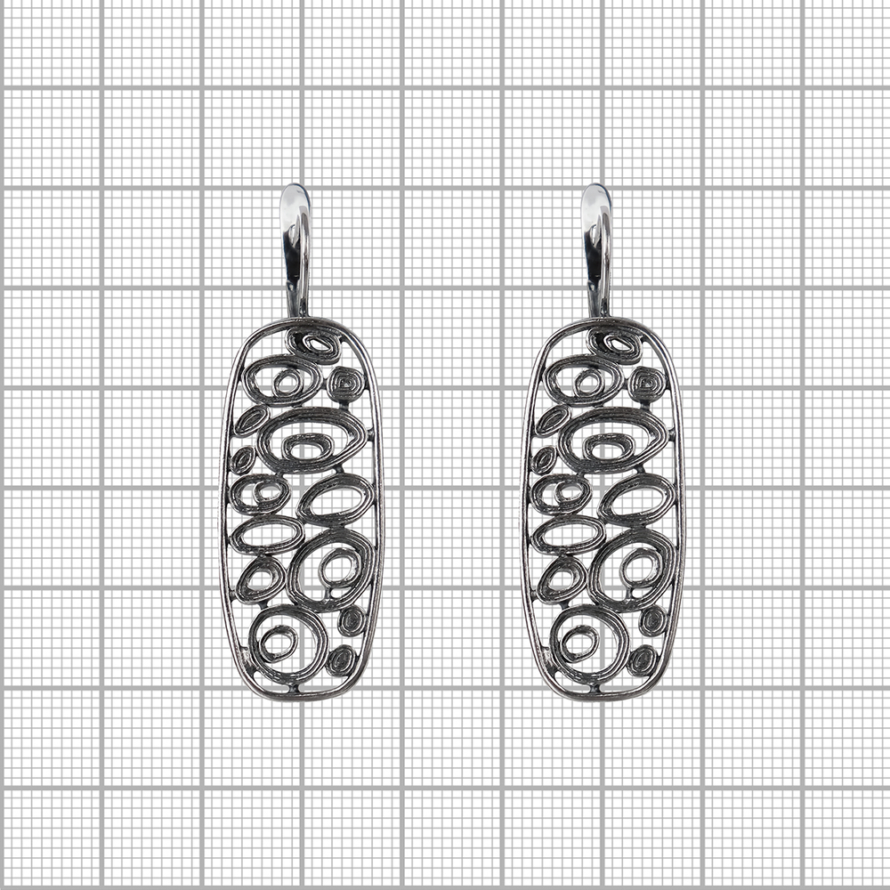 "Ратинда" серьги в серебряном покрытии из коллекции "Витраж" от Jenavi с английским замком