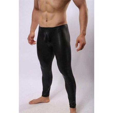 Мужские легинсы черные под кожу Shino Black