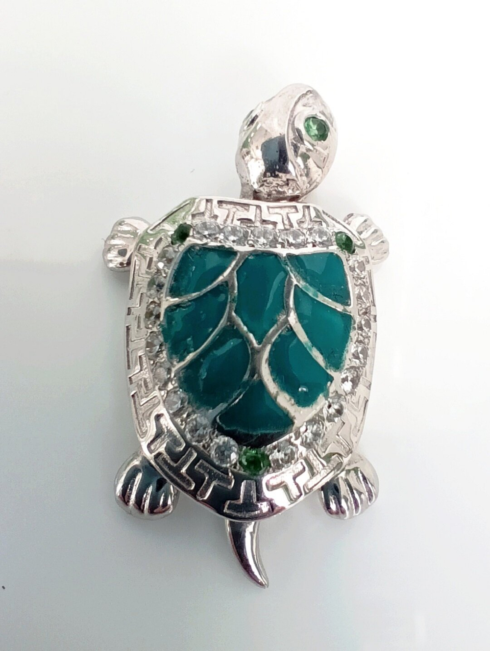 Подвеска "Эстерелла", серебро 925*, родирование, фианиты, эмаль/Ф