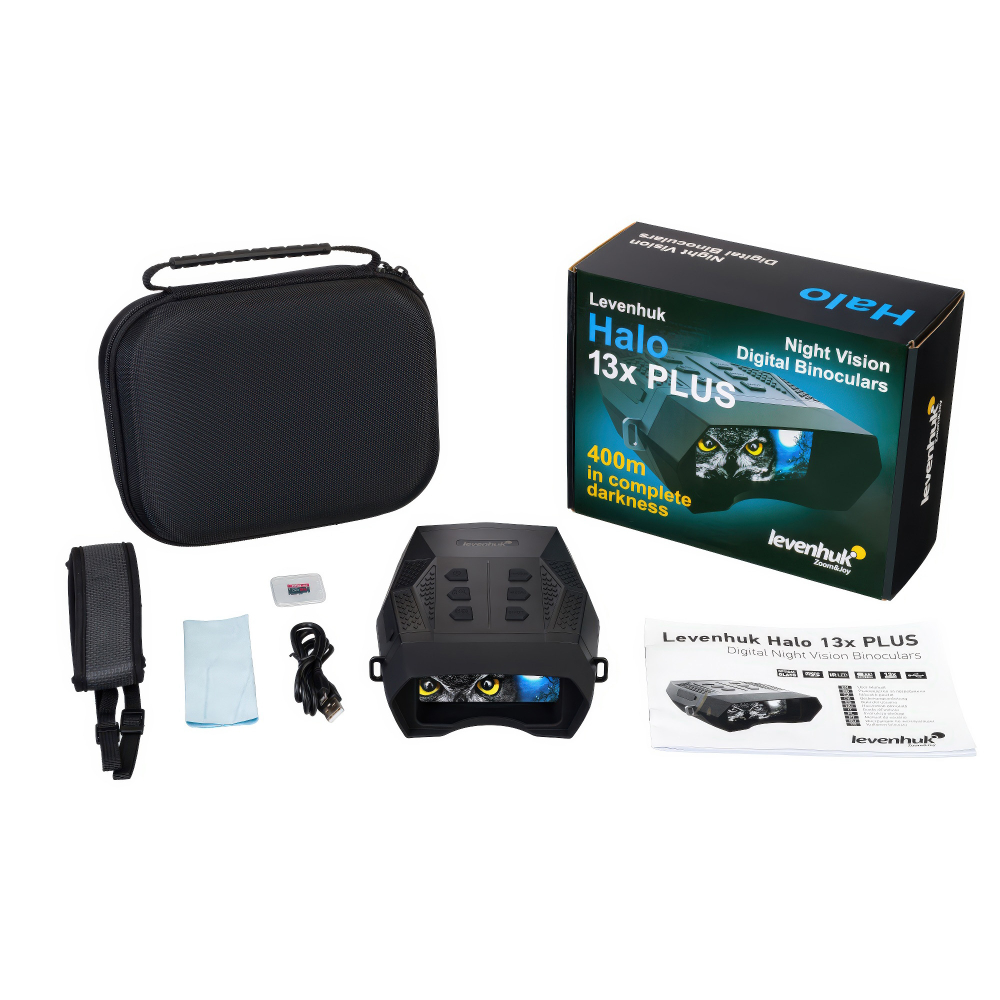 Бинокль цифровой ночного видения Levenhuk Halo 13x PLUS - Комплект поставки