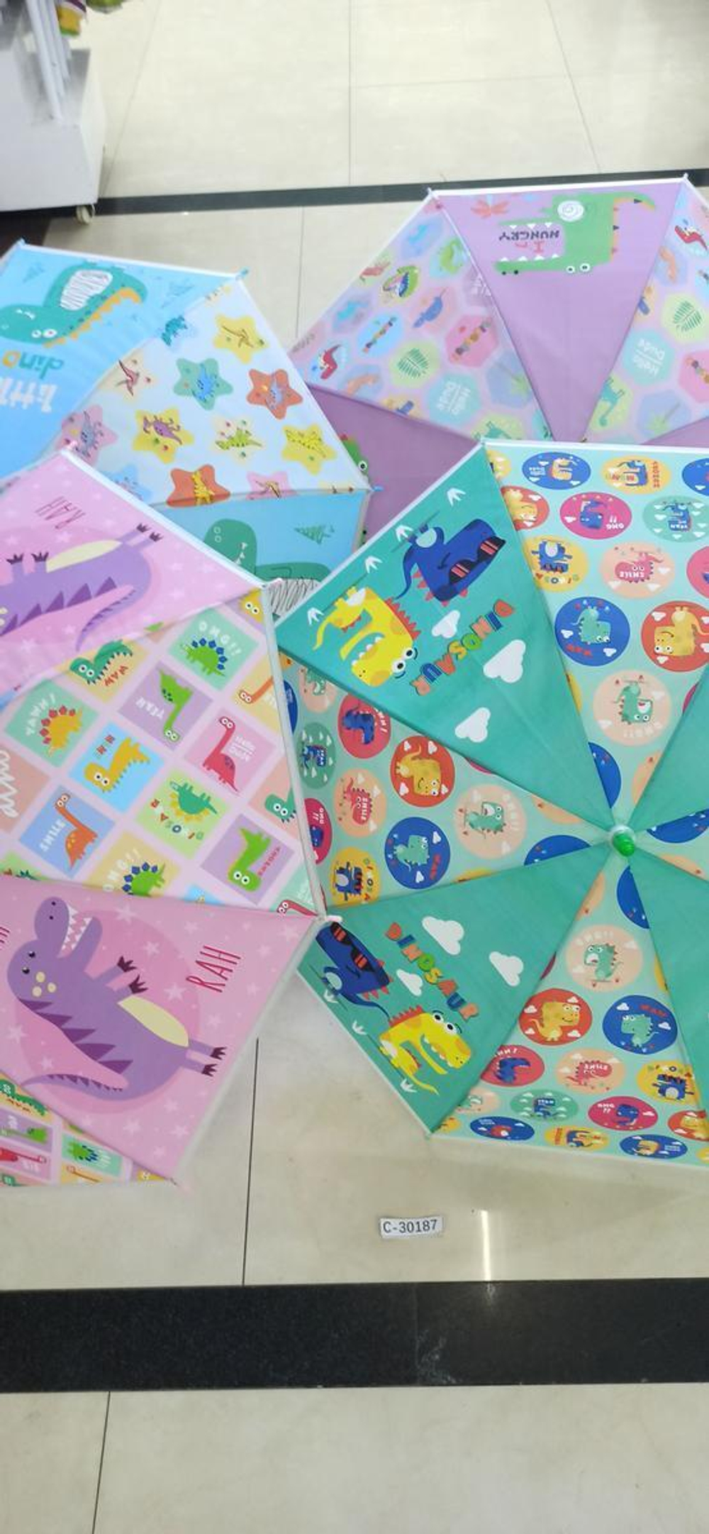 Зонт Динозаврики 4 микс рисунков, д-50 см, длина 62 см, с-30187