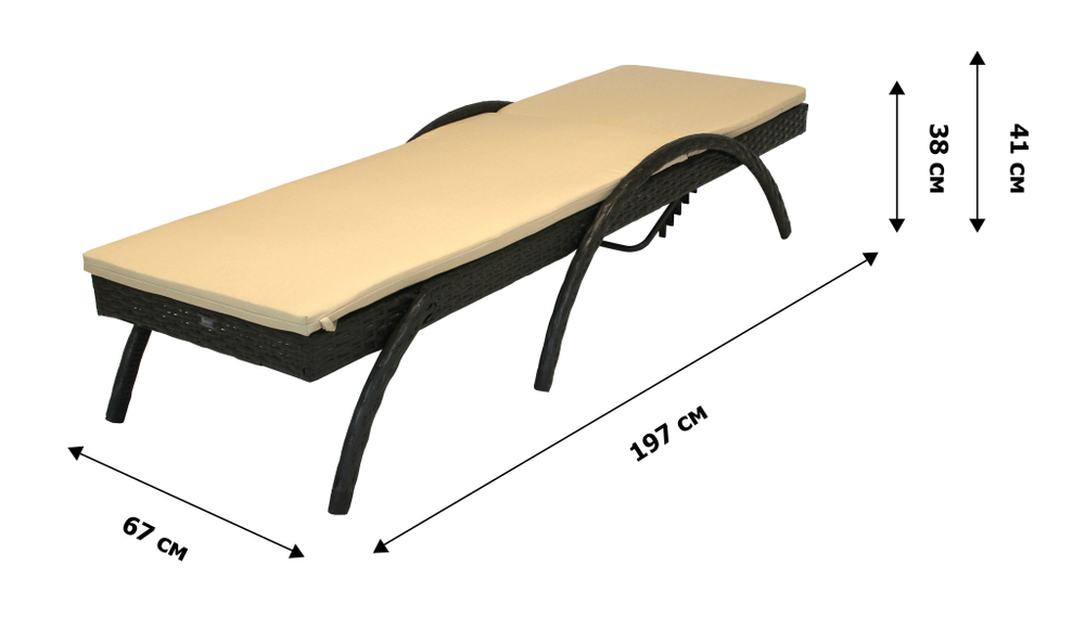 Лежак Риччи арт.7023-МБ2025, ротанг искусственный (коричневый) "Garden story"