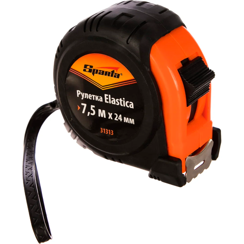 Рулетка Elastica, 7.5 м х 24 мм, обрезиненный корпус// Sparta