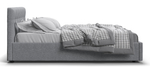 Белла Кровать+ПМ 140 Рогожка Мальмо серый