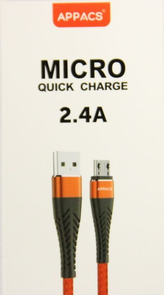 Кабель APPACS AP03193m, microUSB, 5V/2.4A, 1 метр