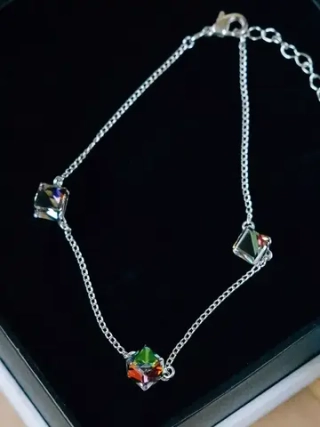 Браслет Миражи с зелеными кристаллами-хамелеонами Swarovski