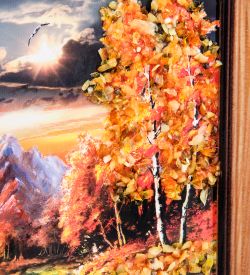 AMB-74/27 Картина «Красота природы» (с янтарной крошкой) дер.краш.рамка 12х15