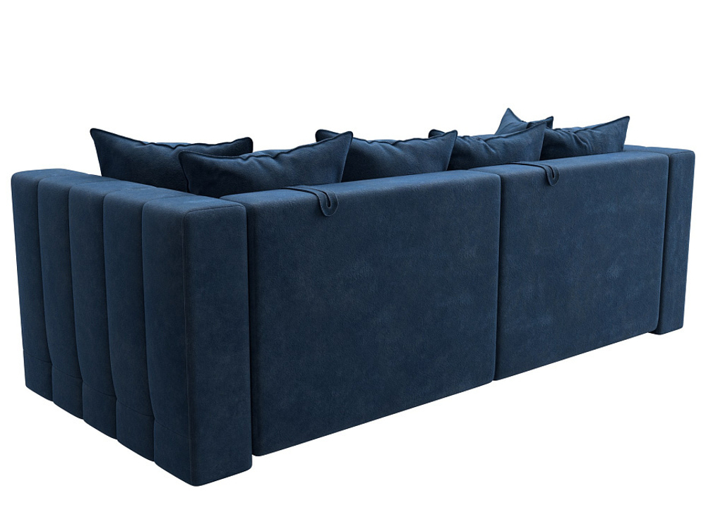 Диван прямой Лига-052 НПБ, BRUT 11 синий, Велюр, 128767