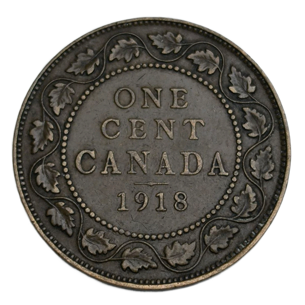 Монета 1 цент (cent) 1918 год Канада