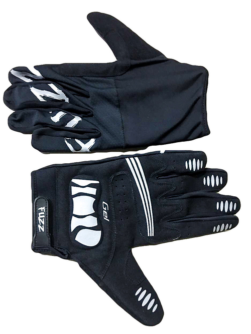 Перчатки лайкра, длинные пальцы, RACE LIGHT черные, р-р S, для сенсорных экранов, GEL, на липучке FUZZ