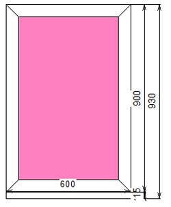 Пластиковое окно 900 х 600 ТермА Эко с глухой створокой