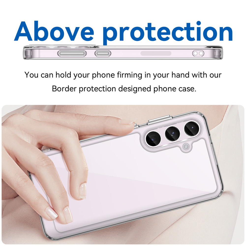 Чехол c усиленными боковыми рамками для Samsung Galaxy S24+, прозрачные рамки