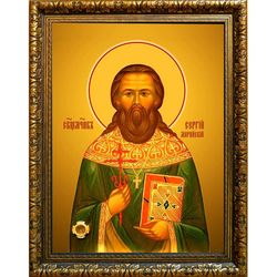 Сергий Марийский (Стрельников), священномученик, пресвитер. Икона на холсте.