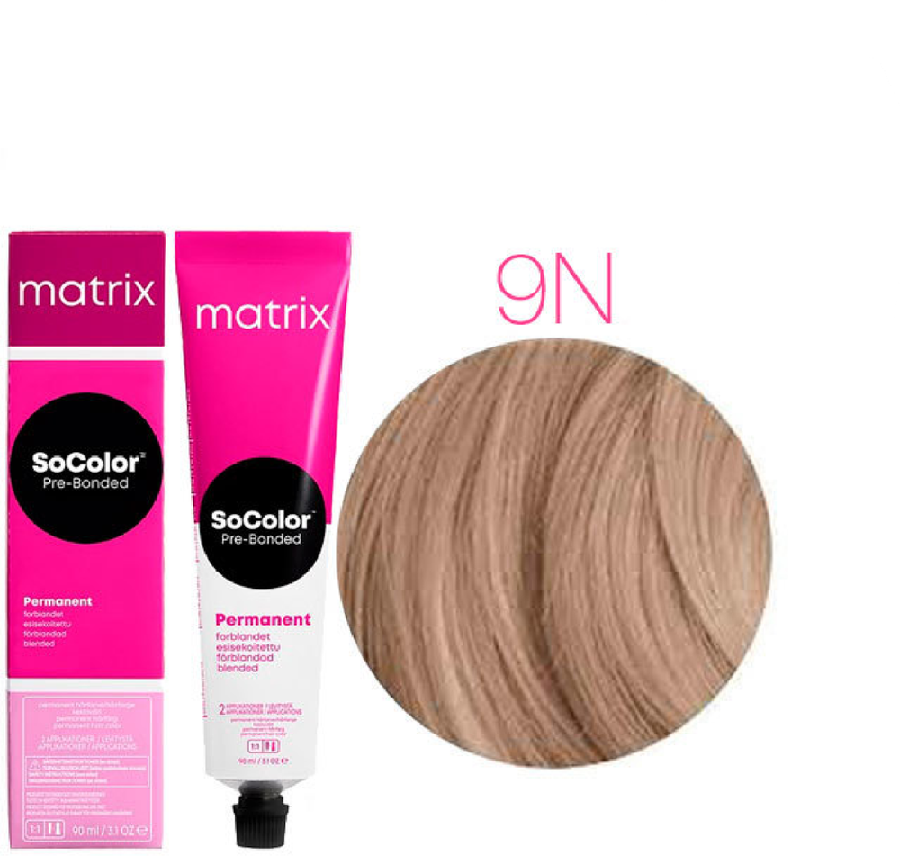 Matrix Крем-краска для волос SoColor PRE-BONDED 9N очень светлый блондин 90мл