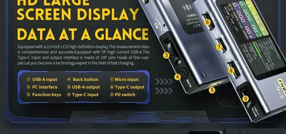 Тестер USB Fnirsi FNB58 Bluetooth