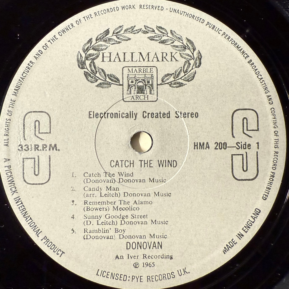 Donovan ‎– Catch The Wind (Англия)